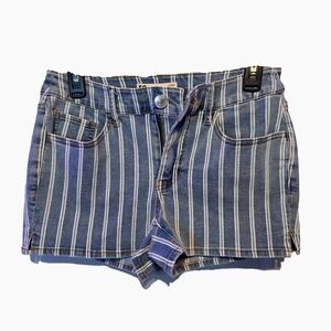 SO Blue Striped Jean Shorts Womens 7/28